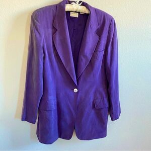 Preview Collection Classic Blazer in Deep Violet Blazer 100% Silk  Large